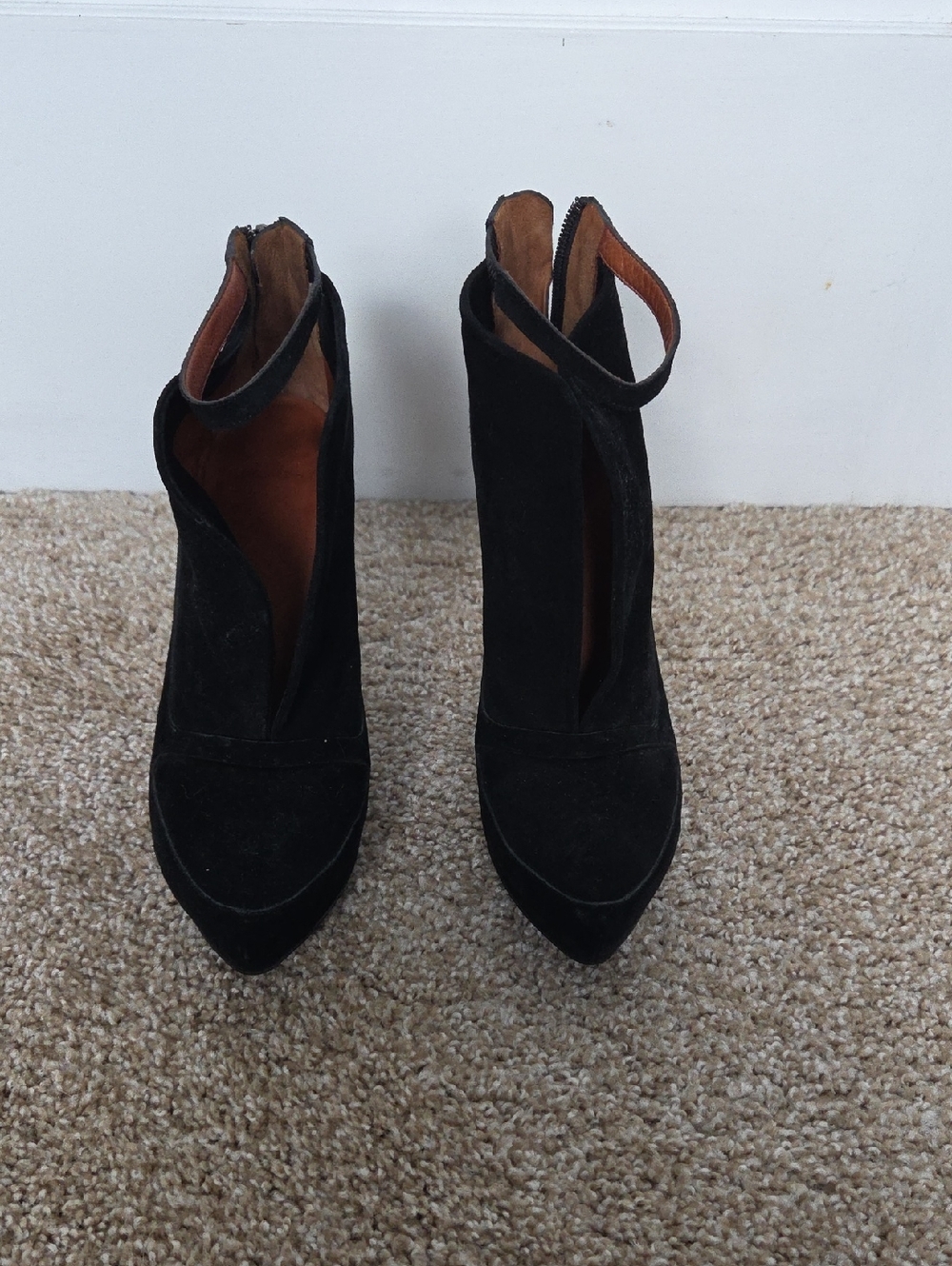 Givenchy Black Suede Pointed Toe Ankle Boots